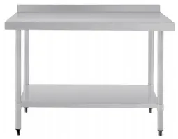 Photo 2 - Table de travail inox avec dosseret et étagère 1200x700x900 mm - vogue - gj507 - Vogue - GJ507