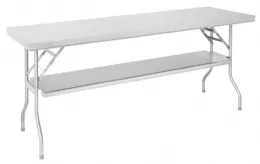 Table de travail pliante inox 430 avec étagère 150 kg 1830x760x780 mm - vogue - dr195 - Vogue - DR195