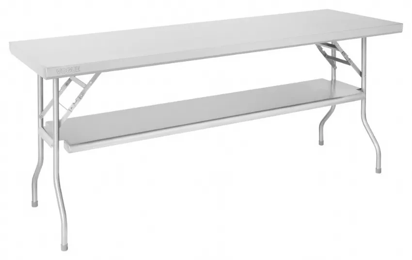 Table de travail pliante inox 430 avec étagère 150 kg 1830x760x780 mm - vogue - dr195 - Vogue - DR195