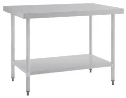 Photo 3 - Table en acier inoxydable 430 sans rebord avec étagère 1200x700x900 mm - vogue - gj502 - Vogue - GJ502