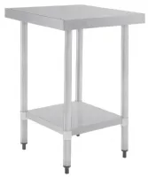 Photo 2 - Table en acier inoxydable 430 sans rebord avec étagère réglable 600x700x900 mm - vogue - gj500 - Vogue - GJ500