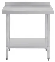 Photo 2 - Table en acier inoxydable avec dosseret, étagère et dimensions 900x700x900 mm - vogue - gj506 - Vogue - GJ506