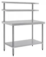 Table inox 430 avec 2 étagères supérieures 1200x600x1500 mm - Vogue - CC359 - Vogue - CC359