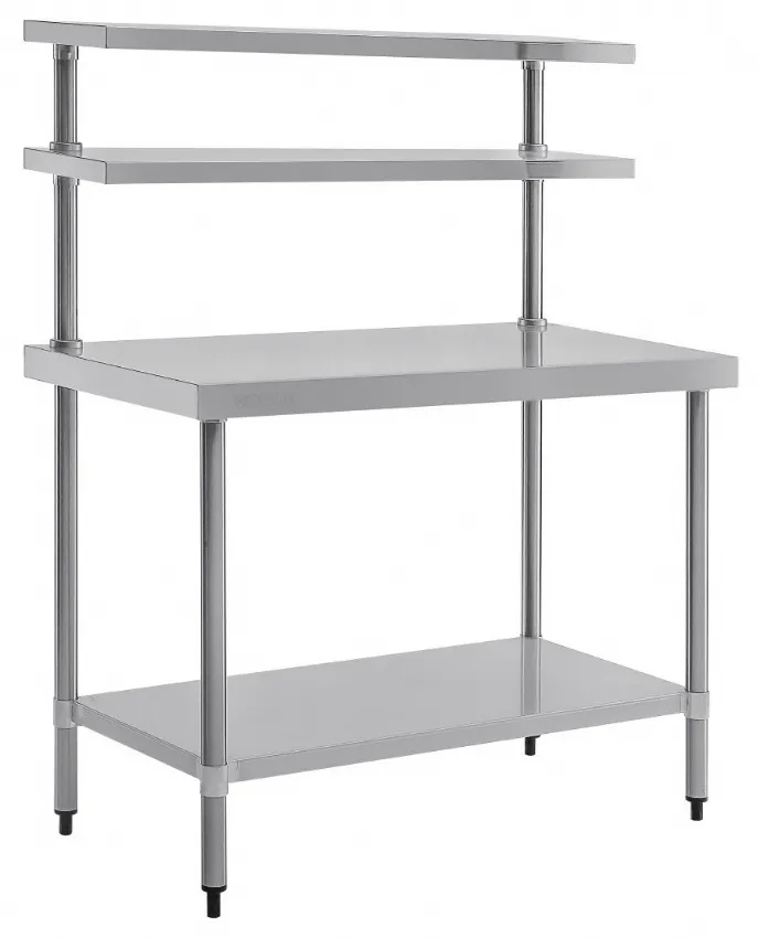 Table inox 430 avec 2 étagères supérieures 1200x600x1500 mm - vogue - cc359 - Vogue - CC359