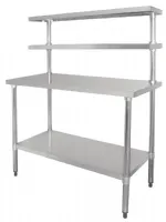 Photo 2 - Table inox 430 avec dosseret et 2 étagères supérieures 1800x600x1500 mm - vogue - cc360 - Vogue - CC360