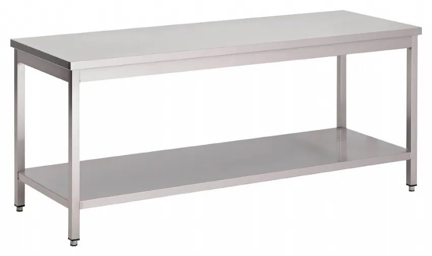 Table inox avec étagère basse inox 430 1800x700x890 mm - gastro m - gn128 - Gastro m - GN128