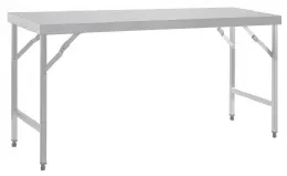 Table pliante inox 430 avec étagère 1800x600x900 mm - vogue - cb906 - Vogue - CB906