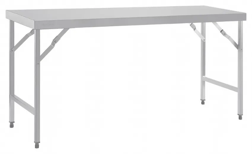 Table pliante inox 430 avec étagère 1800x600x900 mm - vogue - cb906 - Vogue - CB906