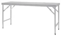 Photo 3 - Table pliante inox 430 avec étagère 1800x600x900 mm - vogue - cb906 - Vogue - CB906