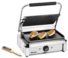 Photo 2 - Grill contact paninis 1g simple avec plaques en acier inoxydable de 410x400 mm - bartscher - a150679 - Bartscher - A150679
