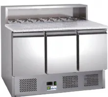 Meuble à Pizzas réfrigéré 3 portes positif plan de travail granit - Afi-Collin-Lucy - AAPS903