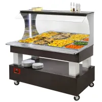 Buffet chauffant professionnel 4 bacs gn 1/1, bois wengé, 1495x690x1405 mm - diamond - abm/4n-b1 - Diamond - ABM/4N-B1 Buffet chauffant professionnel 4 bacs gn 1/1, bois wengé, 1495x690x1405 mm - diamond - abm/4n-b1 - Diamond - ABM/4N-B1