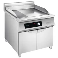 Fry-top induction avec 1/3 rainurée et 2/3 plaque lisse sur coffre 2 portes - virtus - ach3040 - Virtus group - ACH3040