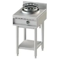 Fourneau wok à gaz avec étagère, 1 brûleur de 13 kw - virtus - aha0017 - Virtus group - AHA0017