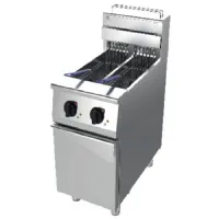 Friteuse professionnelle sur coffre électrique à 2 cuves de 12,5 litres avec porte - virtus - amz0052 - Virtus group - AMZ0052