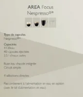 Photo 3 - Machine à café professionnelle à capsule nespresso - Saeco - Area Focus NES
