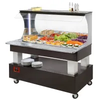 Buffet réfrigéré professionnel bois wengé 4 x GN 1/1 positif 1495x690x1405 mm - Diamond - ASB/4N-B1-R2 - DIAMOND - ASB/4N-B1-R2