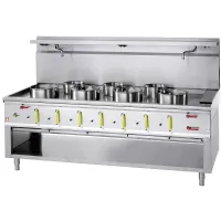 Fourneau wok professionnel gaz 7 zones 110965 kw 2250x900x780/1300 mm - diamond promo - asia2-c7r - Diamond promo - ASIA2-C7R Fourneau wok professionnel gaz 7 zones 110965 kw 2250x900x780/1300 mm - diamond promo - asia2-c7r - Diamond promo - ASIA2-C7R