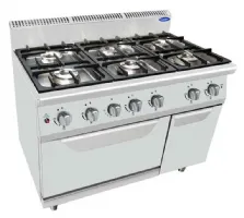 Fourneau profondeur 700 sur four Gaz propane 6 feux - Atosa - AT7G6BO-2