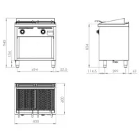 Photo 2 - Grill pierre de lave profondeur 600 gaz 800x600x945 mm - hr fainca - b6008e - Hr fainca - B6008E