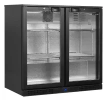 Arrière bar 2 portes vitrées positif noir 182 L +2 à +10 °C - Tefcold - BA26H Arrière bar 2 portes vitrées positif noir 182 L +2 à +10 °C - Tefcold - BA26H