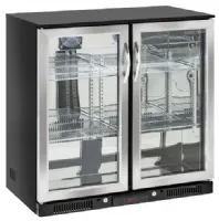 Arrière-bar réfrigéré 2 portes vitrées à charnières 228 L +1/+10°C - Coolhead - BBA 218
