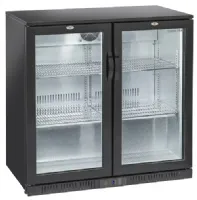 Arrière-bar réfrigéré 2 portes vitrées à charnières 201 L +1/+10°C - Coolhead - BBC 208H