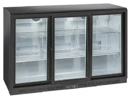 Arrière-bar réfrigéré 3 portes coulissantes vitrées 320 L +1/+10°C - Coolhead - BBC 330S