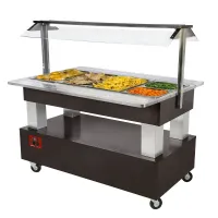 Buffet chauffant professionnel 4 x GN 1/1 bois wengé 1440x660x1370 mm - Diamond - BBM/4N-B1 - DIAMOND - BBM/4N-B1