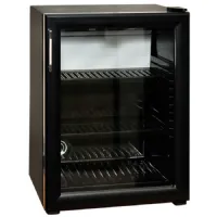 Mini armoire avec 2 étagères et porte vitrée, noire, positive, 35 l - virtus - bbz0013 - Virtus group - BBZ0013