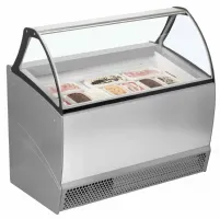 Vitrine réfrigérée de glacier ventilée 10 bacs -20 à -14 °C - Tefcold - BERMUDA RV10