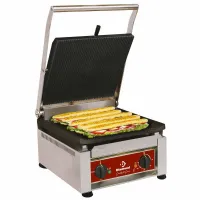 Contact-grill professionnelle simple émaillées surface 360x360 mm - diamond promo - bigfood/sn - Diamond promo - BIGFOOD/SN