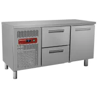 Pack table réfrigérée ventilée 1 porte et 2 tiroirs positive 245 L - BMIV15/R2_BC1/2-TP - Diamond Promo