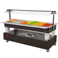 Buffet réfrigéré professionnel bois wengé 6 x gn 1/1 positif 2070x660x1370 mm - diamond promo - bsb/6n-b1-r2 - Diamond promo - BSB/6N-B1-R2 Buffet réfrigéré professionnel bois wengé 6 x gn 1/1 positif 2070x660x1370 mm - diamond promo - bsb/6n-b1-r2 - Diamond promo - BSB/6N-B1-R2
