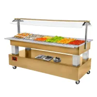 Buffet réfrigéré professionnel en bois chêne clair, 6 x gn 1/1, positif, 2070x660x1370 mm - diamond - bsb/6n-d1-r2 - Diamond - BSB/6N-D1-R2 Buffet réfrigéré professionnel en bois chêne clair, 6 x gn 1/1, positif, 2070x660x1370 mm - diamond - bsb/6n-d1-r2 - Diamond - BSB/6N-D1-R2