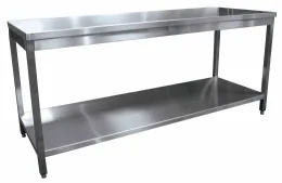 Table inox démontable centrale avec étagère 1800x700 mm - l2g - BUD-DCTCE187 Table inox démontable centrale avec étagère 1800x700 mm - l2g - BUD-DCTCE187