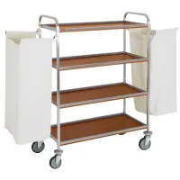 Chariot à linge professionnel inox 4 niveaux avec 2 sacs chêne foncé - diamond - c2sl/1-nc - Diamond - C2SL/1-NC Chariot à linge professionnel inox 4 niveaux avec 2 sacs chêne foncé - diamond - c2sl/1-nc - Diamond - C2SL/1-NC
