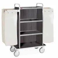 Chariot à linge professionnel 4 niveaux avec 2 sacs, chêne foncé - Diamond - C2SL/2-NC Chariot à linge professionnel 4 niveaux avec 2 sacs, chêne foncé - Diamond - C2SL/2-NC