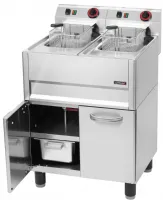 Friteuse cuisine pro profondeur 600 électrique 2 x 8 litres soubassement 66 triphasé - casselin - c6fe8266s - Casselin - C6FE8266S