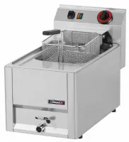 Friteuse cuisine pro profondeur 600 électrique à poser vanne de vidange 8 litres T 33 Triphasé - Casselin - C6FEV8T33