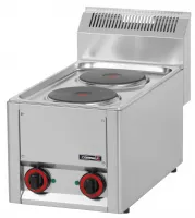 Fourneau profondeur 600 électrique à poser 2 feux T 33 Triphasé - Casselin - C6FOE2FT33
