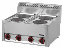 Fourneau profondeur 600 électrique à poser 4 feux T 66 Triphasé - Casselin - C6FOE4FT66