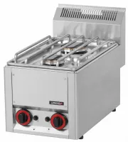 Fourneau profondeur 600 gaz à poser 2 feux P 33, puissance 3 kW + 3,6 kW - Casselin - C6FOG2FP33