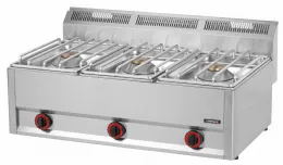 Fourneau profondeur 600 gaz à poser 3 feux 99 avec 3 brûleurs de 4 500 W - Casselin - C6FOG399