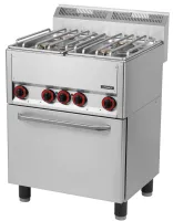 Fourneau profondeur 600 gaz 4 feux avec four électrique ventilé GN 1/1 66 Triphasé - Casselin - C6FOG4FFEV66 Fourneau profondeur 600 gaz 4 feux avec four électrique ventilé GN 1/1 66 Triphasé - Casselin - C6FOG4FFEV66