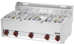 Fourneau profondeur 600 gaz à poser 5 feux L 99 5 x 4 500 W - Casselin - C6FOG5FL99
