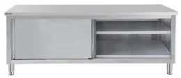 Meuble Bas de Rangement Inox Table de travail 600 avec portes coulissantes 1200 mm - Casselin - C6TTPC120
