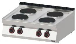 Fourneau profondeur 700 électrique à poser 4 feux 80 Triphasé - Casselin - C7FOE4F80