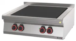 Fourneau profondeur 700 électrique à poser 4 plaques coup de feu 80 Triphasé - Casselin - C7FOE4P80