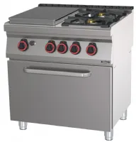 Fourneau profondeur 700 gaz 2 feux + 1 plaque coup de feu four électrique GN 2/1 HP 80 Triphasé - Casselin - C7FOG2F1PFGHP80 Fourneau profondeur 700 gaz 2 feux + 1 plaque coup de feu four électrique GN 2/1 HP 80 Triphasé - Casselin - C7FOG2F1PFGHP80